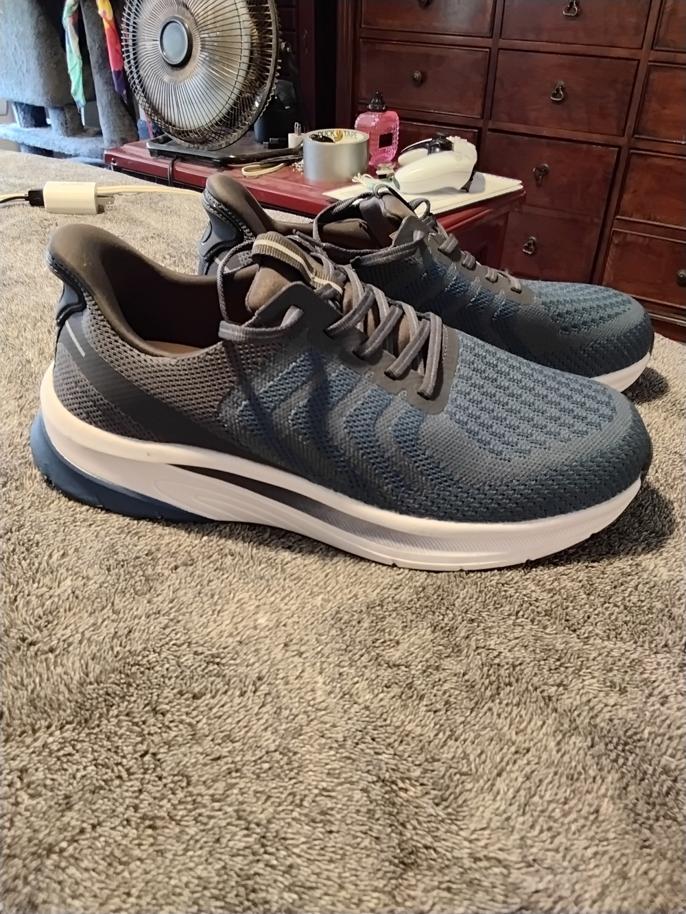 Orthofeet Tilos Hands-Free Slip-On Sneakers – Blue/Grey Men's Size 10 Wide
